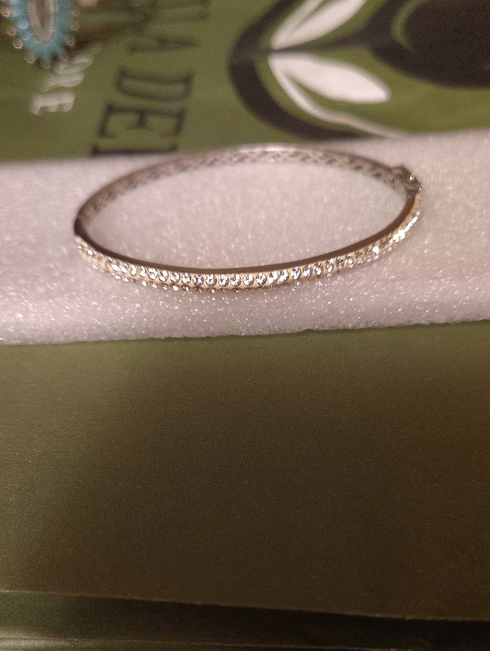 Crystal-Accented Silver Bracelet in Clear Crystal